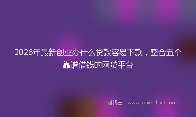 2026年最新创业办什么贷款容易下款，整合五个靠谱借钱的网贷平台