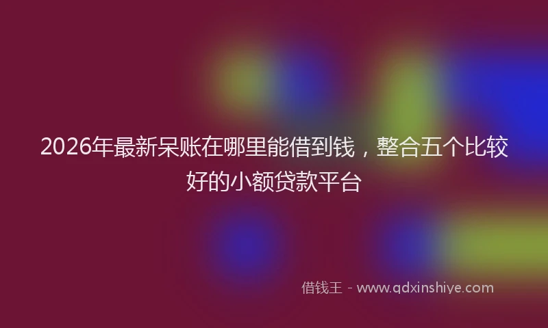 2026年最新呆账在哪里能借到钱，整合五个比较好的小额贷款平台