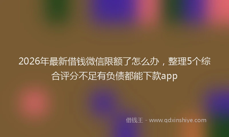 2026年最新借钱微信限额了怎么办,整理5个综合评分不足有负债都能下款app