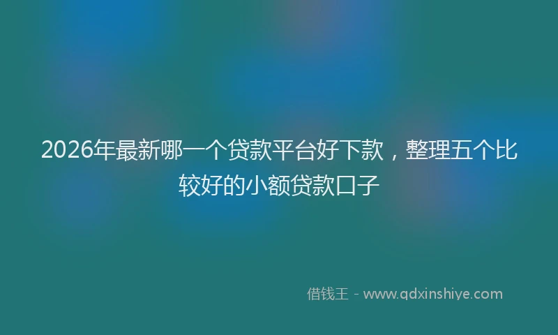 2026年最新哪一个贷款平台好下款，整理五个比较好的小额贷款口子