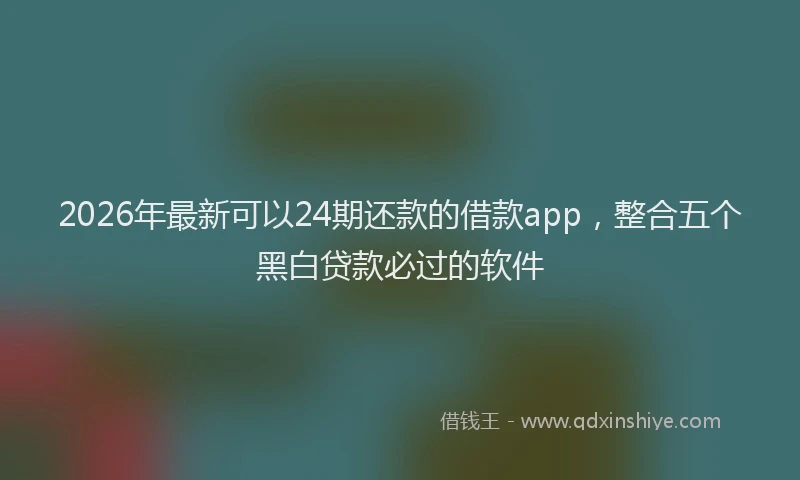 2026年最新可以24期还款的借款app,整合五个黑白贷款必过的软件