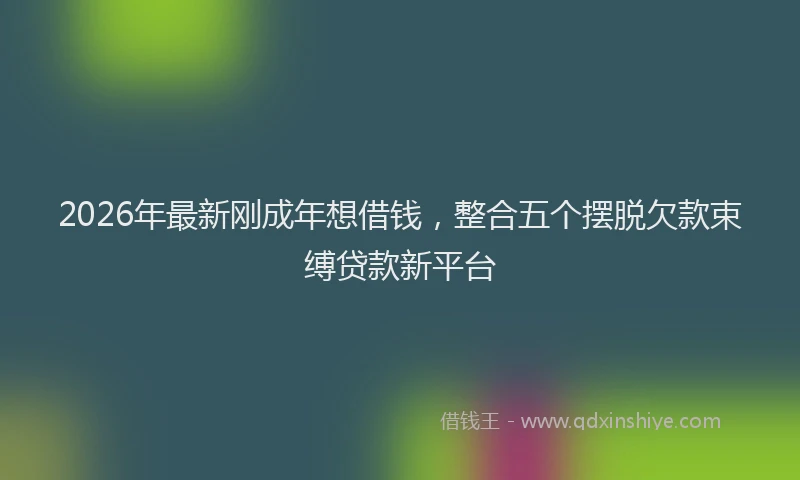 2026年最新刚成年想借钱，整合五个摆脱欠款束缚贷款新平台