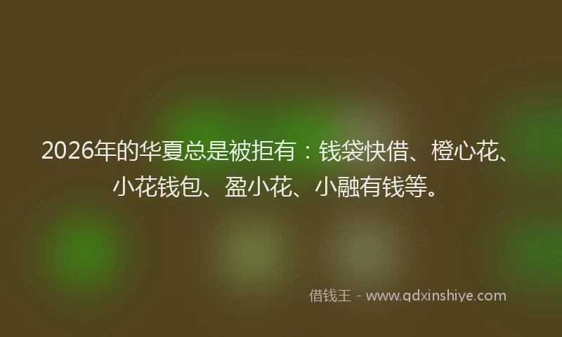 2026年的华夏总是被拒有：钱袋快借、橙心花、小花钱包、盈小花、小融有钱等。