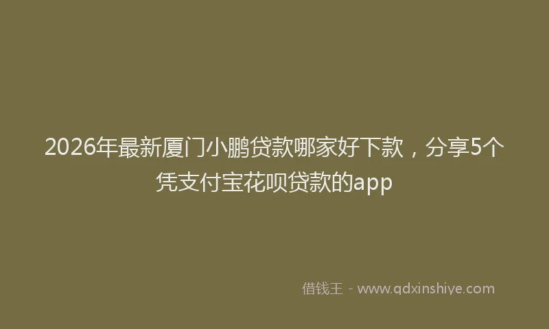 2026年最新厦门小鹏贷款哪家好下款，分享5个凭支付宝花呗贷款的app