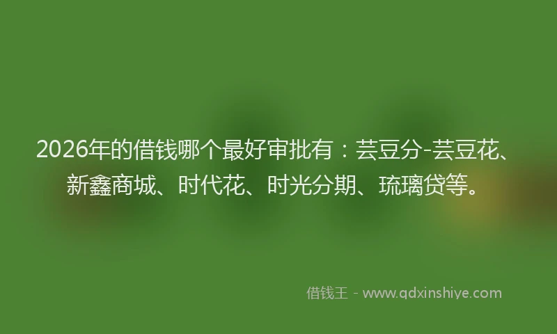 2026年的借钱哪个最好审批有:芸豆分-芸豆花、新鑫商城、时代花、时光分期、琉璃贷等。