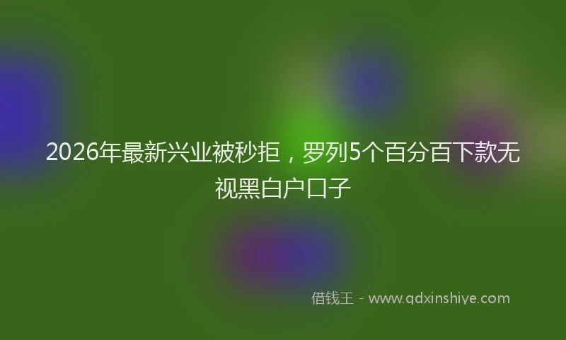 2026年最新兴业被秒拒,罗列5个百分百下款无视黑白户口子