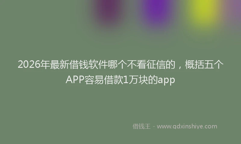 2026年最新借钱软件哪个不看征信的,概括五个APP容易借款1万块的app