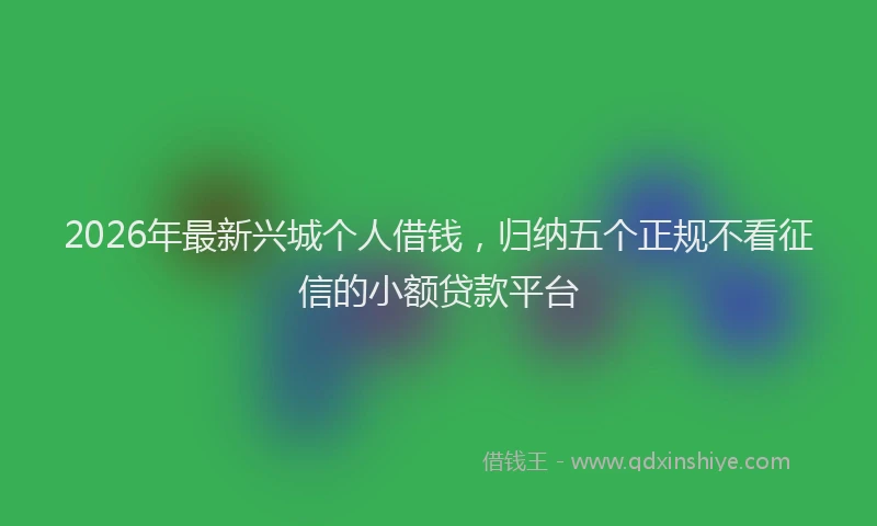 2026年最新兴城个人借钱，归纳五个正规不看征信的小额贷款平台