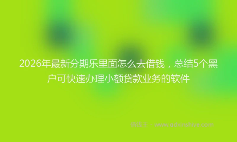2026年最新分期乐里面怎么去借钱，总结5个黑户可快速办理小额贷款业务的软件