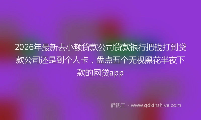 2026年最新去小额贷款公司贷款银行把钱打到贷款公司还是到个人卡，盘点五个无视黑花半夜下款的网贷app
