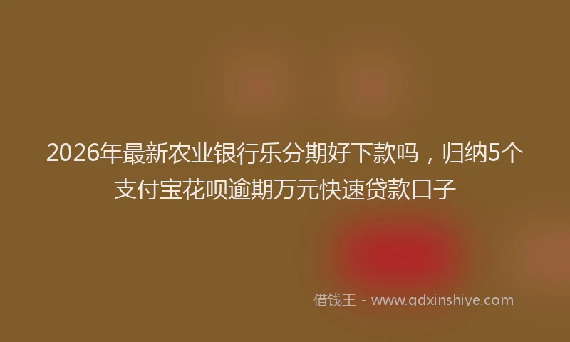 2026年最新农业银行乐分期好下款吗，归纳5个支付宝花呗逾期万元快速贷款口子