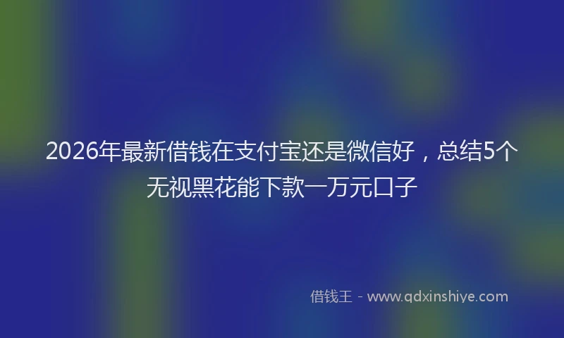 2026年最新借钱在支付宝还是微信好，总结5个无视黑花能下款一万元口子