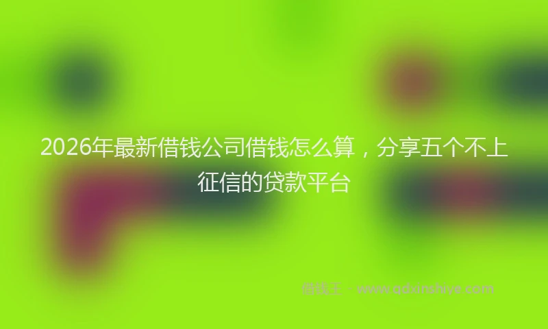 2026年最新借钱公司借钱怎么算,分享五个不上征信的贷款平台