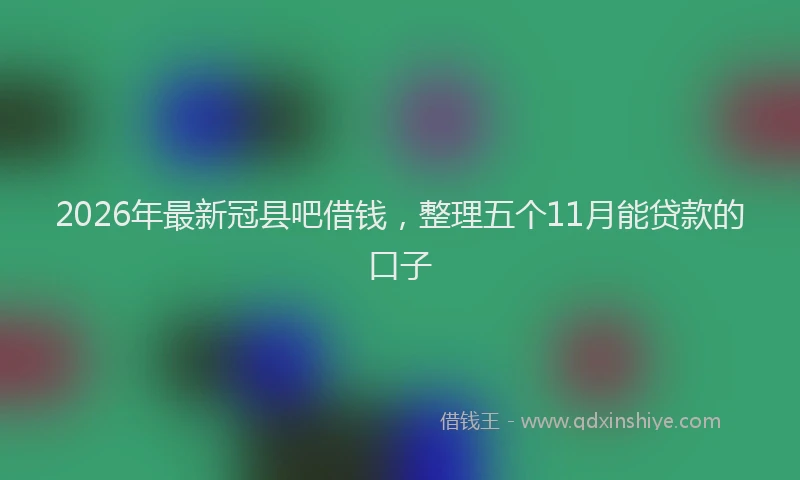 2026年最新冠县吧借钱，整理五个11月能贷款的口子