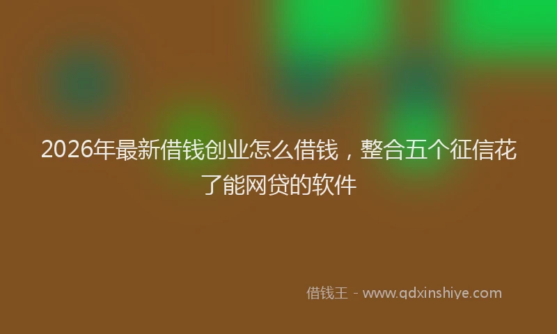 2026年最新借钱创业怎么借钱，整合五个征信花了能网贷的软件