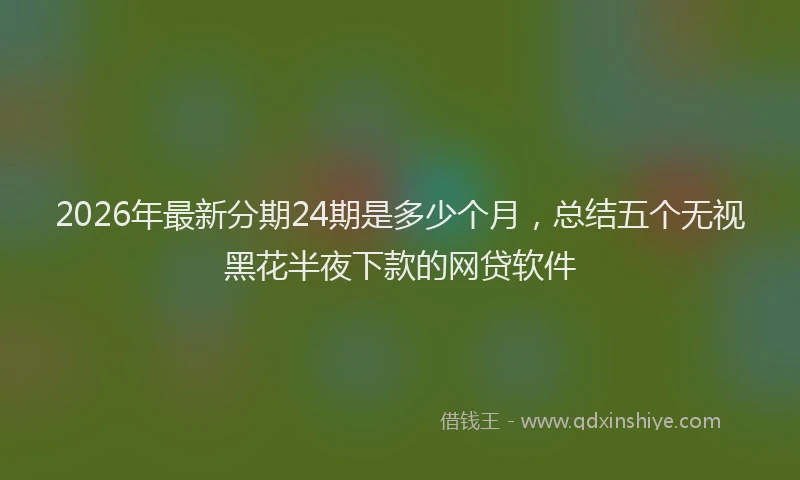 2026年最新分期24期是多少个月，总结五个无视黑花半夜下款的网贷软件