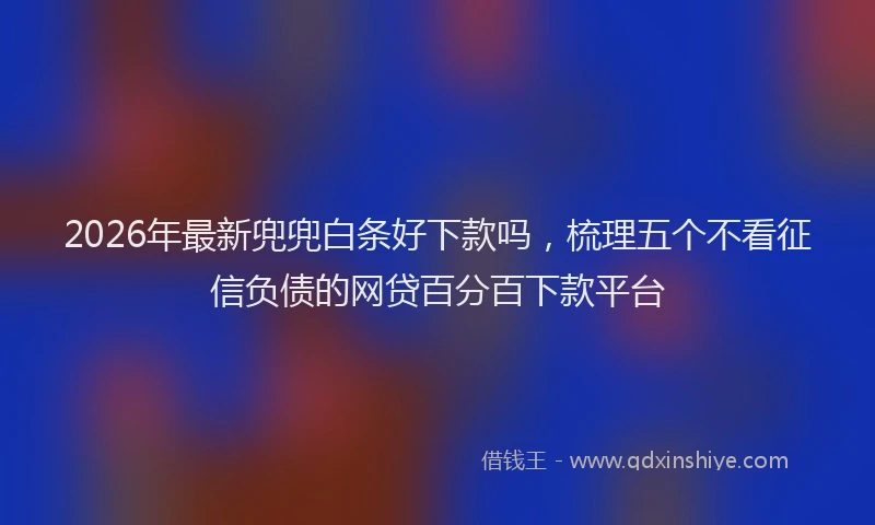 2026年最新兜兜白条好下款吗，梳理五个不看征信负债的网贷百分百下款平台