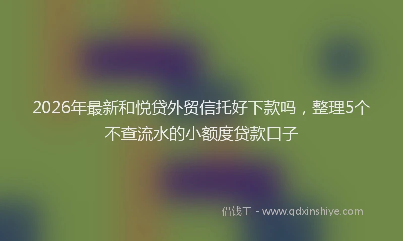 2026年最新和悦贷外贸信托好下款吗，整理5个不查流水的小额度贷款口子