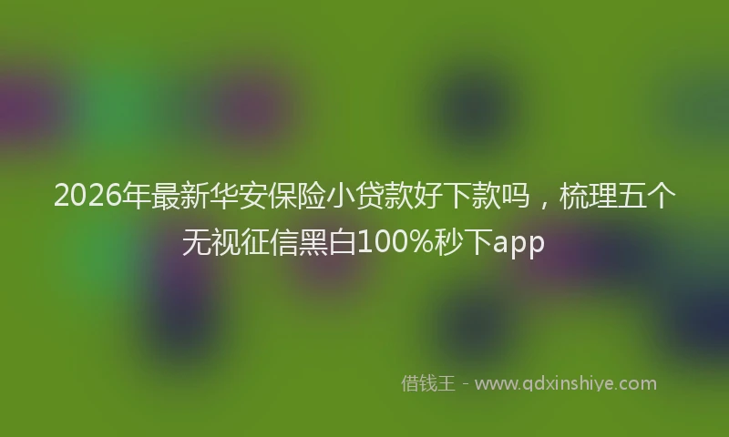 2026年最新华安保险小贷款好下款吗，梳理五个无视征信黑白100%秒下app