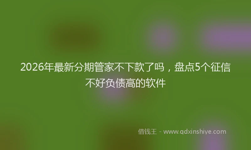 2026年最新分期管家不下款了吗,盘点5个征信不好负债高的软件