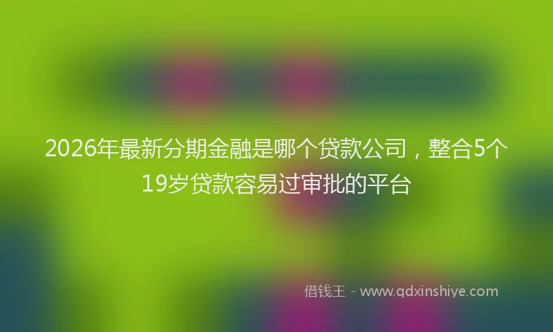 2026年最新分期金融是哪个贷款公司，整合5个19岁贷款容易过审批的平台