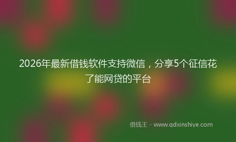 2026年最新借钱软件支持微信，分享5个征信花了能网贷的平台