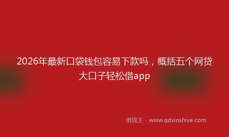2026年最新口袋钱包容易下款吗，概括五个网贷大口子轻松借app