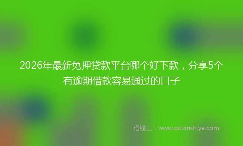 2026年最新免押贷款平台哪个好下款,分享5个有逾期借款容易通过的口子