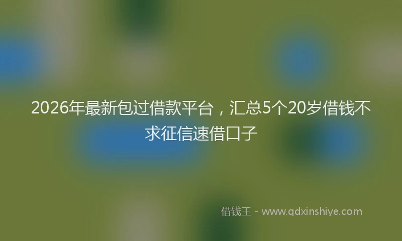 2026年最新包过借款平台，汇总5个20岁借钱不求征信速借口子