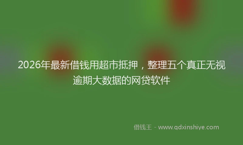 2026年最新借钱用超市抵押，整理五个真正无视逾期大数据的网贷软件