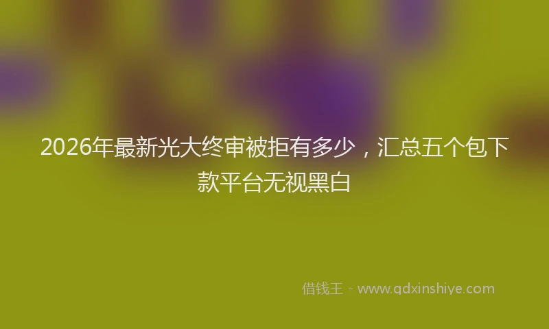 2026年最新光大终审被拒有多少,汇总五个包下款平台无视黑白
