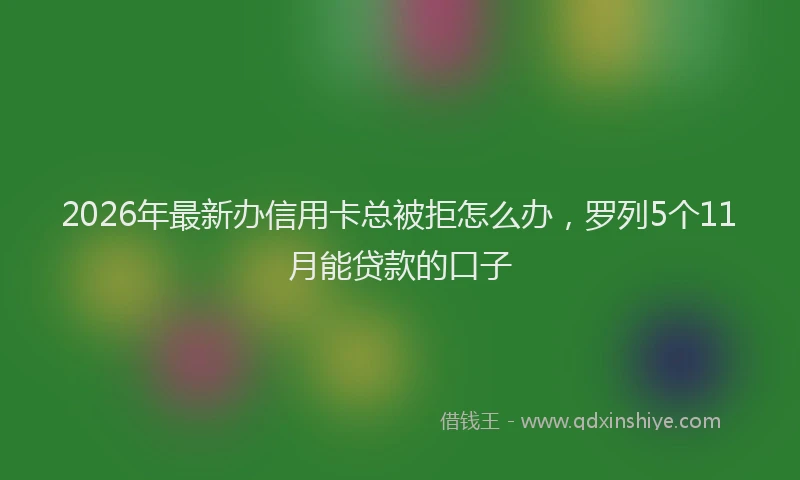 2026年最新办信用卡总被拒怎么办,罗列5个11月能贷款的口子