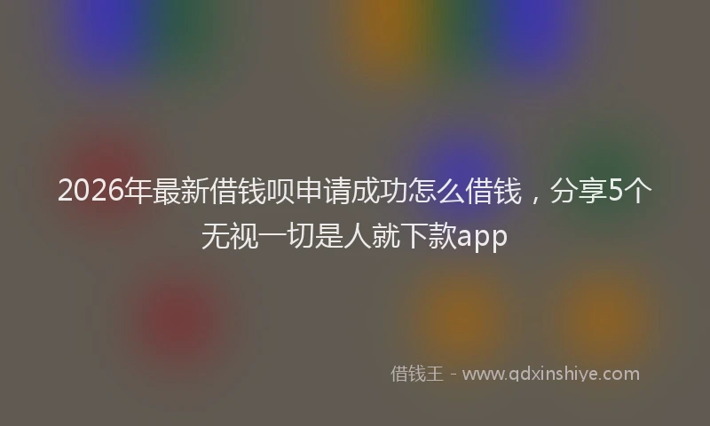 2026年最新借钱呗申请成功怎么借钱，分享5个无视一切是人就下款app