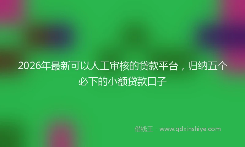 2026年最新可以人工审核的贷款平台,归纳五个必下的小额贷款口子