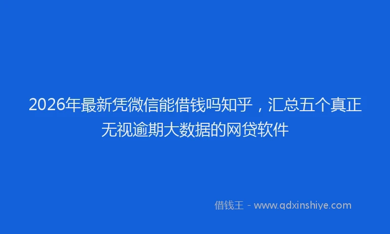 2026年最新凭微信能借钱吗知乎，汇总五个真正无视逾期大数据的网贷软件