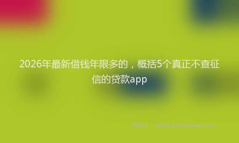 2026年最新借钱年限多的,概括5个真正不查征信的贷款app