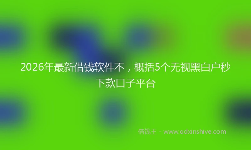 2026年最新借钱软件不，概括5个无视黑白户秒下款口子平台