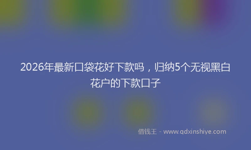 2026年最新口袋花好下款吗,归纳5个无视黑白花户的下款口子