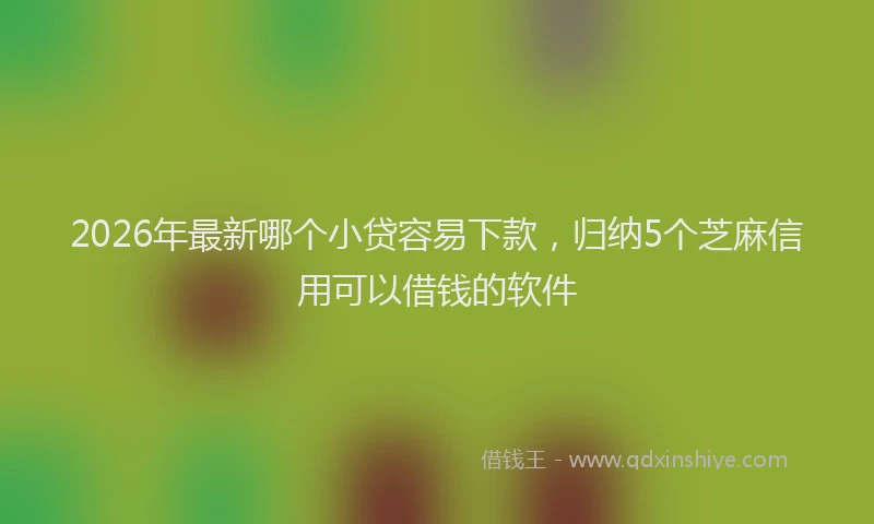 2026年最新哪个小贷容易下款，归纳5个芝麻信用可以借钱的软件