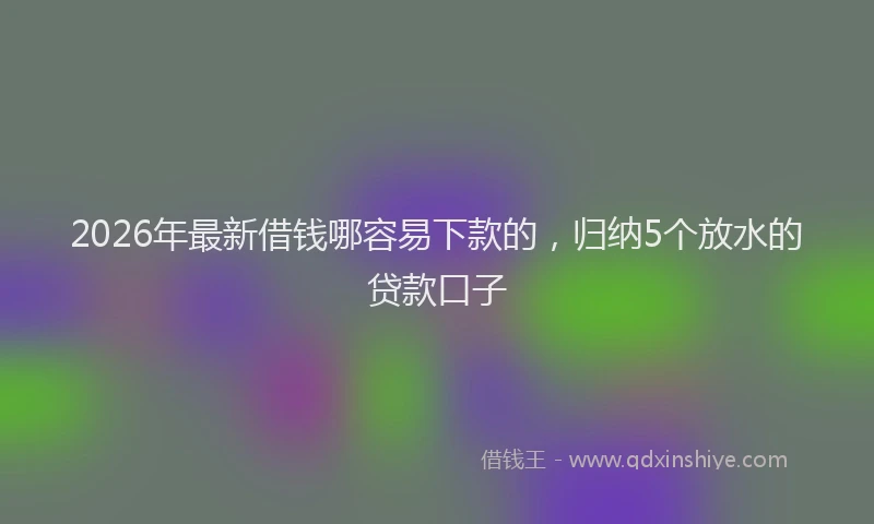 2026年最新借钱哪容易下款的,归纳5个放水的贷款口子