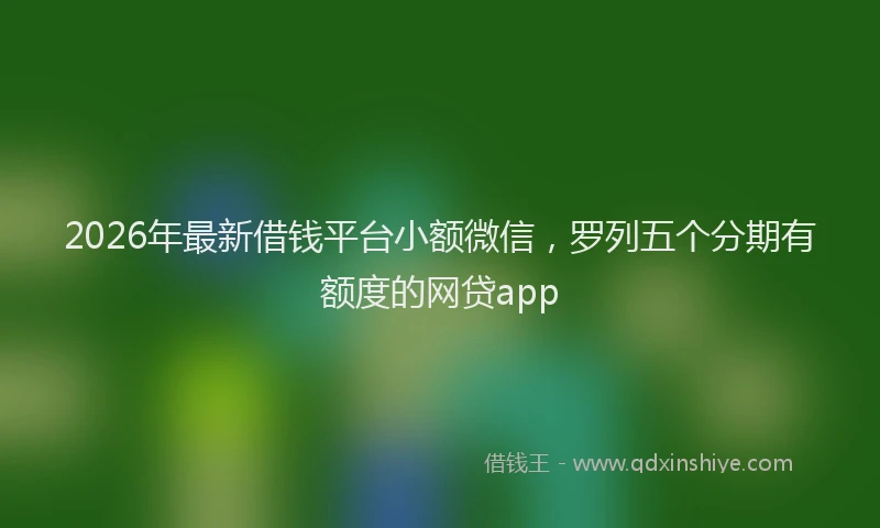2026年最新借钱平台小额微信，罗列五个分期有额度的网贷app