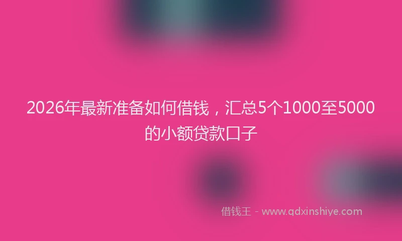 2026年最新准备如何借钱，汇总5个1000至5000的小额贷款口子