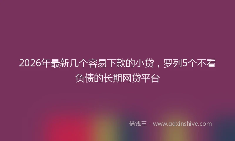 2026年最新几个容易下款的小贷，罗列5个不看负债的长期网贷平台