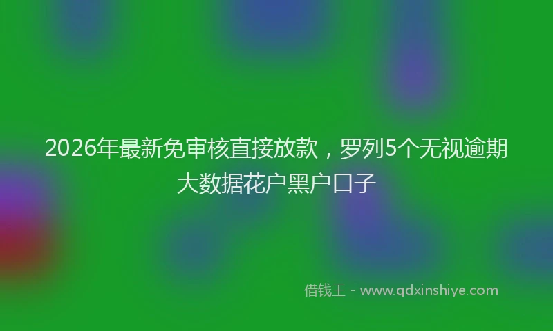 2026年最新免审核直接放款,罗列5个无视逾期大数据花户黑户口子