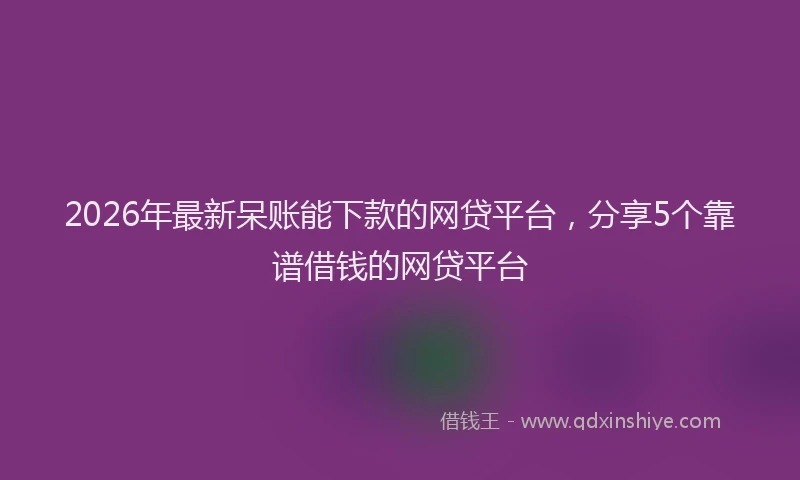 2026年最新呆账能下款的网贷平台，分享5个靠谱借钱的网贷平台