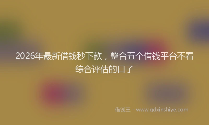 2026年最新借钱秒下款，整合五个借钱平台不看综合评估的口子