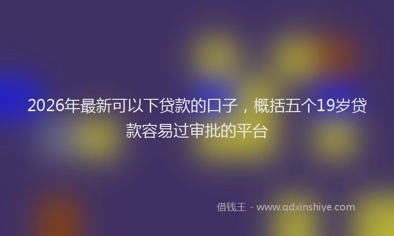 2026年最新可以下贷款的口子,概括五个19岁贷款容易过审批的平台
