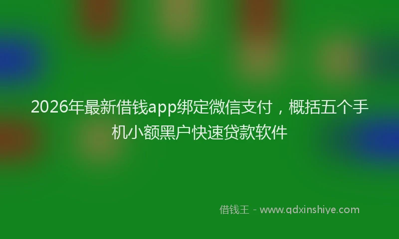 2026年最新借钱app绑定微信支付，概括五个手机小额黑户快速贷款软件