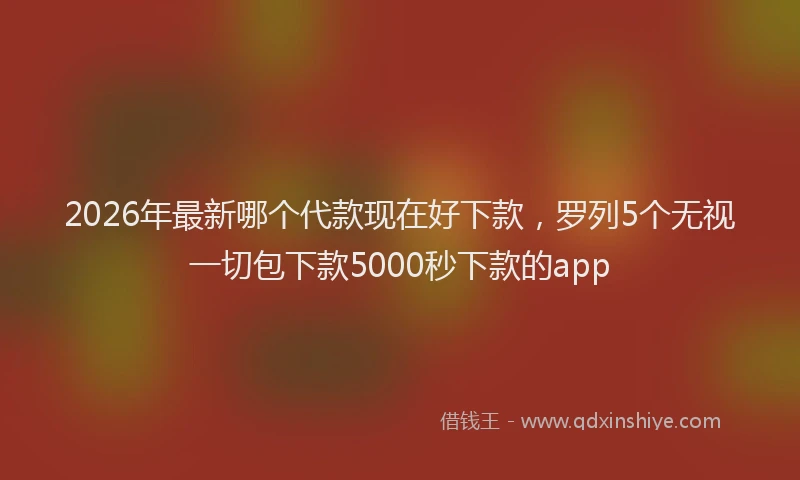 2026年最新哪个代款现在好下款，罗列5个无视一切包下款5000秒下款的app