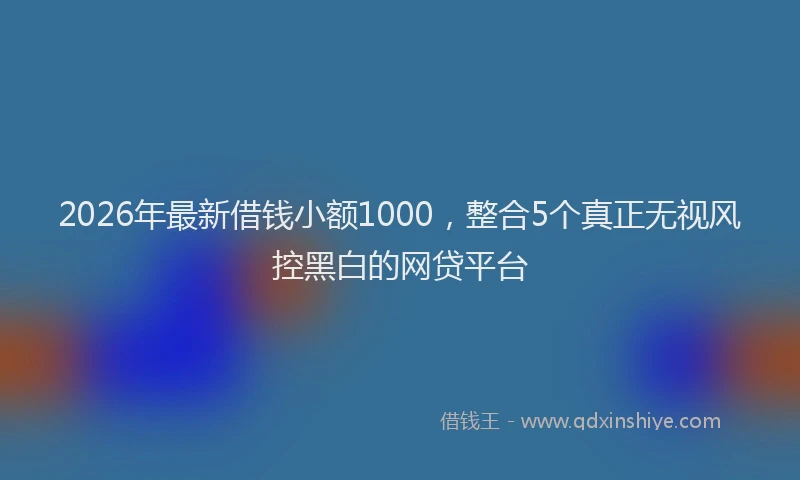 2026年最新借钱小额1000,整合5个真正无视风控黑白的网贷平台